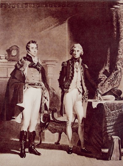 Ammiraglio Nelson (1758-1805) con il colonnello Sir Arthur Wellesley (1769-1852) Duca di Wellington da English School
