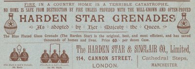 Pubblicità per le granate Harden Star da English School