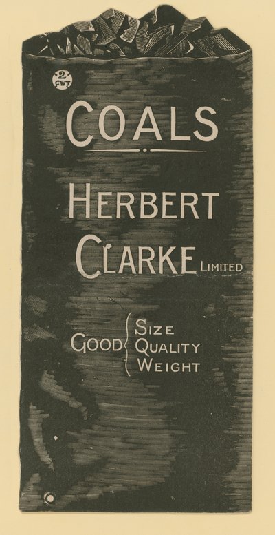 Pubblicità per Herbert Clarke Ltd., commerciante di carbone da English School