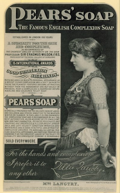 Pubblicità del sapone Pears con l