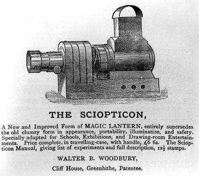Pubblicità per The Sciopticon, c.1860s da English School