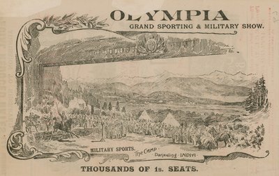 Pubblicità per un Grande Spettacolo Sportivo e Militare a Olympia, Londra da English School