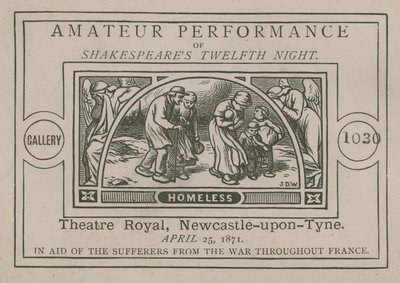Pubblicità per una performance amatoriale della Dodicesima Notte di Shakespeare da English School