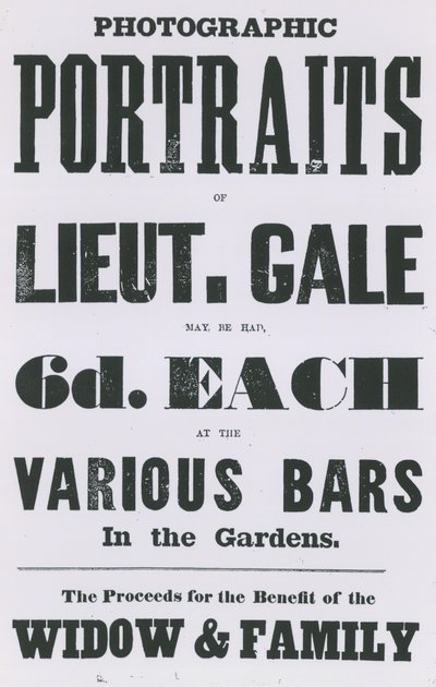Pubblicità per ritratti fotografici del tenente Gale da English School