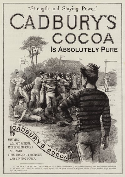 Pubblicità, cacao di Cadbury (incisione) da English School