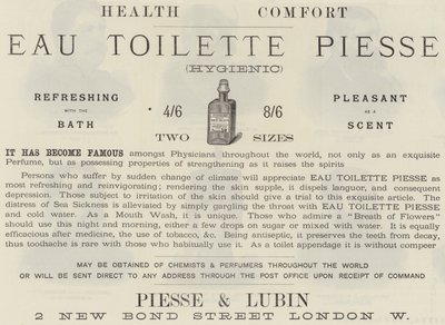 Pubblicità, Eau Toilette Piesse da English School