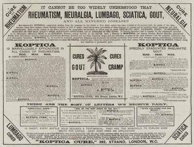 Pubblicità, Koptica Cure (incisione) da English School