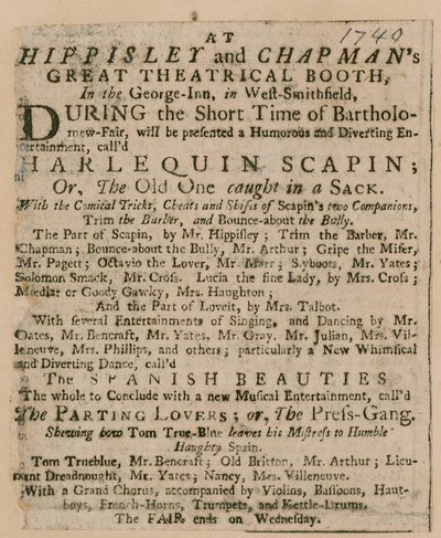 Pubblicità per Bartholomew Fair da English School