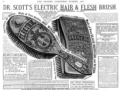 Pubblicità per la spazzola elettrica per capelli e corpo del Dr. Scott da English School