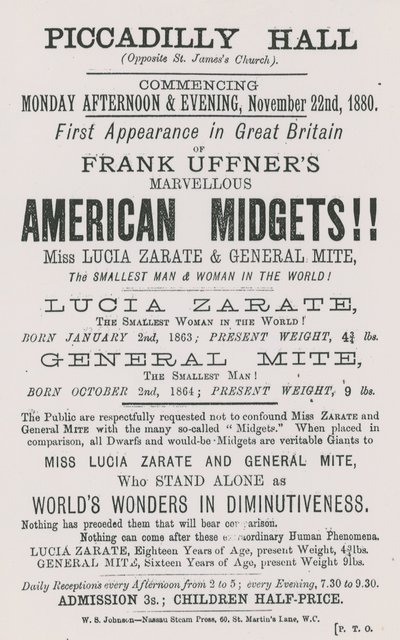 Pubblicità per i midget americani di Frank Uffner da English School
