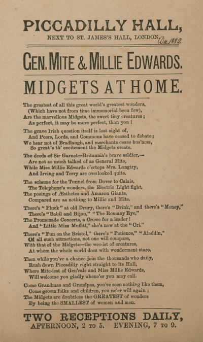 Pubblicità per General Mite e Millie Edwards da English School