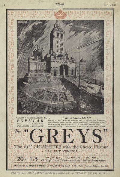 Pubblicità per le sigarette Greys da English School