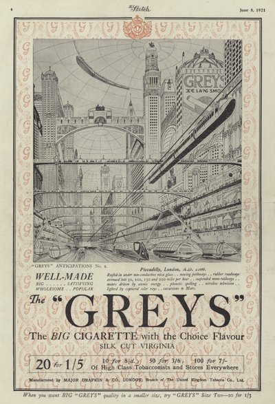 Pubblicità per le sigarette Greys da English School