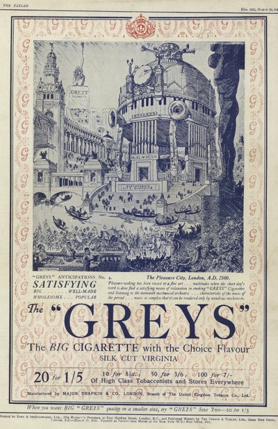 Pubblicità per le sigarette Greys da English School