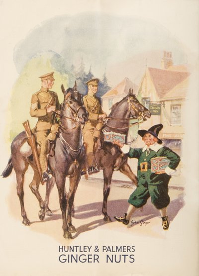 Pubblicità per Huntley e Palmers Ginger Nuts, 1935 da English School