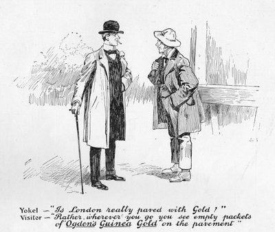 Pubblicità per le sigarette Ogdens Guinea Gold, da The Graphic, 19 luglio 1902 da English School