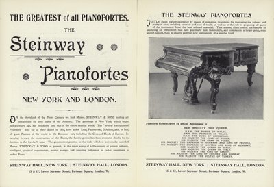 Pubblicità per pianoforti Steinway da English School