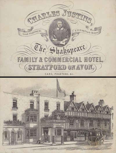 Pubblicità per The Shakspeare Hotel, Stratford on Avon, Warwickshire da English School