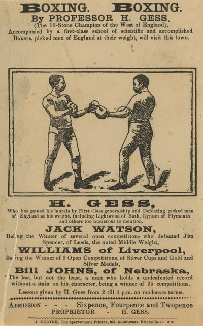 Pubblicità per lezioni di boxe da English School
