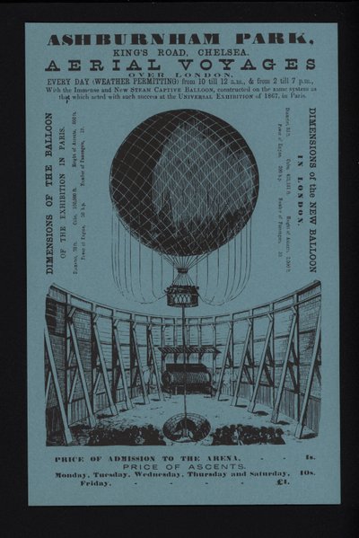 Pubblicità per ascensioni in mongolfiera da Ashburnham Park, King