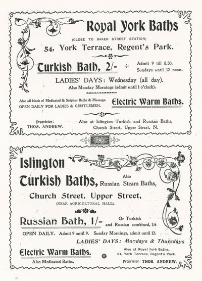 Pubblicità per i Royal York Baths da English School