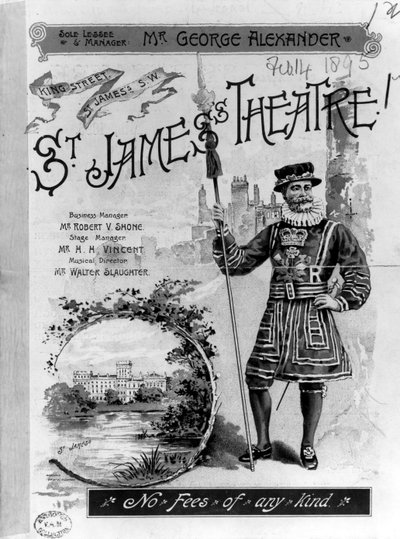 Pubblicità per il St. James Theatre a Londra, 1893 da English School