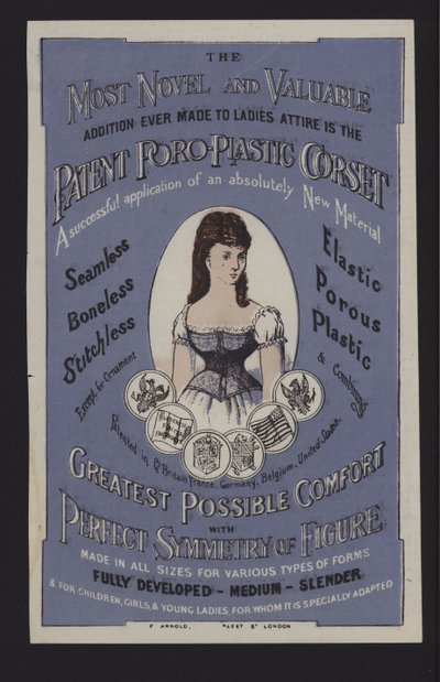 Pubblicità per il corsetto brevettato Poro-Plastic da English School