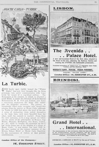 Pubblicità per il Ristorante La Turbie, l