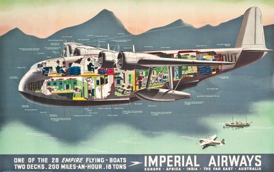 Poster pubblicitario per i "Flying Boats" di Imperial Airways, 1937 da English School