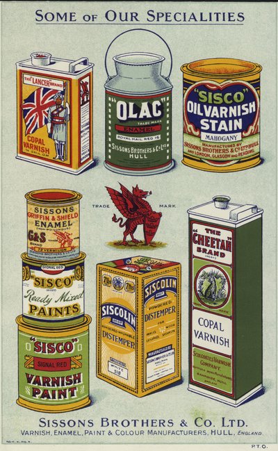 Pubblicità per Sissons Brothers & Co Limited da English School