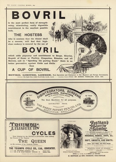 Pubblicità dal numero di Natale di The Graphic del 1897 da English School