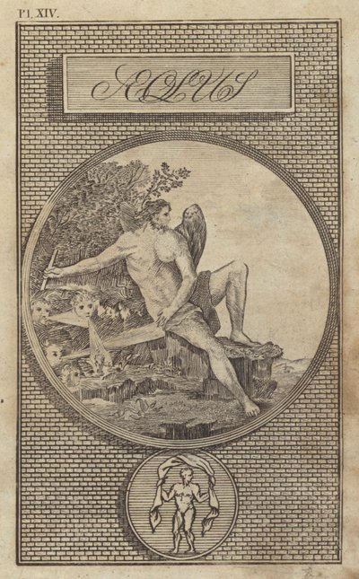 Eolo, antico dio romano dei venti (incisione) da English School