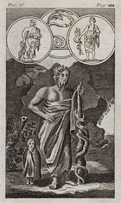 Esculapio (incisione) da English School