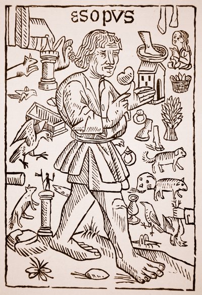 Esopo, frontespizio delle Favole di Esopo di William Caxton da English School
