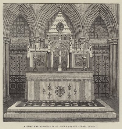 Memoriale della guerra afgana nella chiesa di San Giovanni, Colaba, Bombay da English School