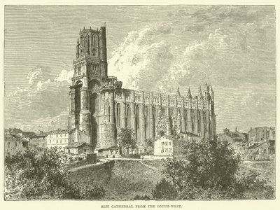 La cattedrale di Albi da sud-ovest (incisione) da English School