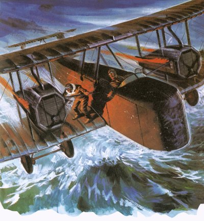Alcock e Brown nel loro Vickers 