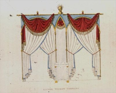 Tende per finestre ad alcova, tavola 141 da Repository of Arts di Ackermann, pubblicato nel 1824 da English School