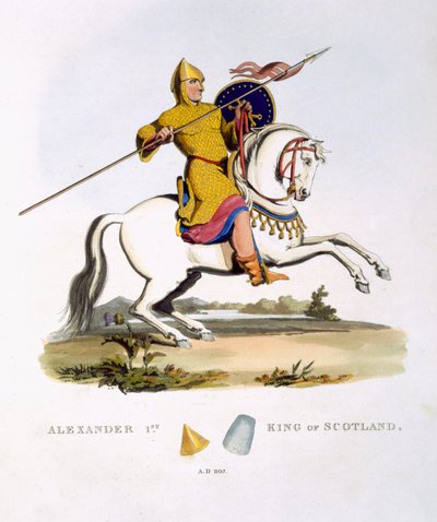 Alessandro I, Re di Scozia, 1107, da Antiche Armature di Samuel Rush Meyrick, 1824 da English School