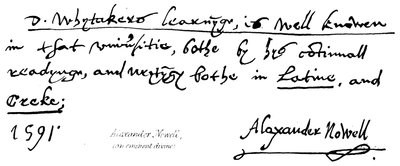 Alessandro Nowell, eminente divino da English School