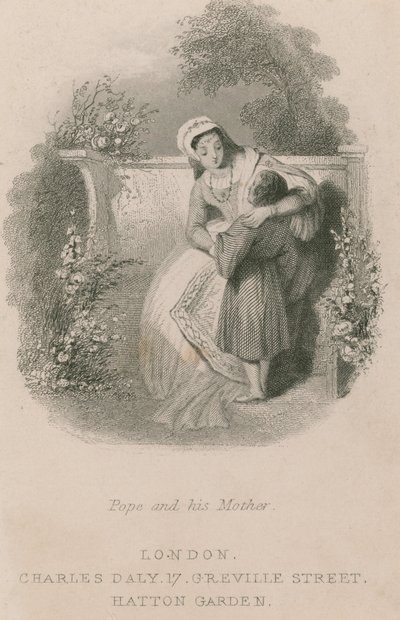 Alexander Pope da bambino con sua madre da English School