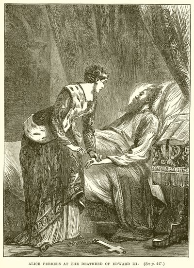 Alice Perrers al capezzale di morte di Edoardo III da English School