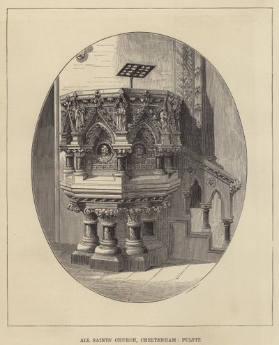 Chiesa di Tutti i Santi, Cheltenham, Pulpito (incisione) da English School