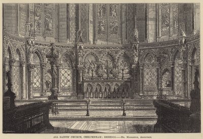 Chiesa di Tutti i Santi, Cheltenham, Reredos (incisione) da English School