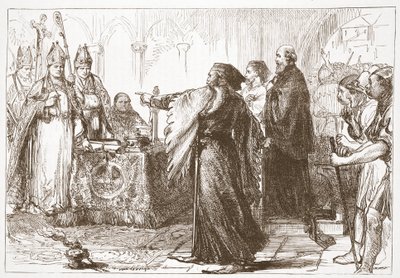 Alterco tra Giovanni di Gaunt e il vescovo di Londra, illustrazione da La storia del protestantesimo di James Aitken Wylie (1808-1890), pub. 1878 da English School