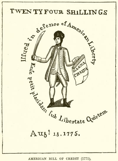 Biglietto di credito americano (1775) da English School