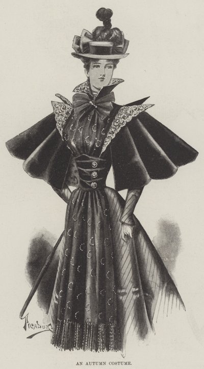 Un costume autunnale (incisione) da English School