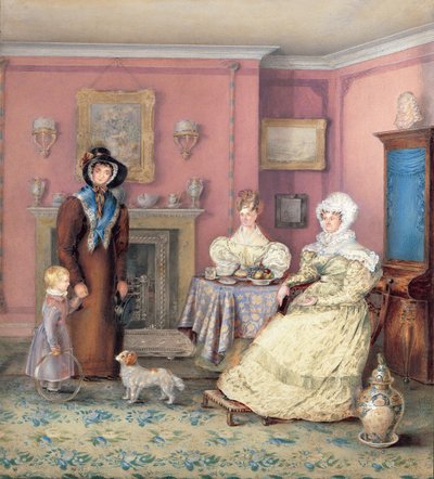 Un salotto inglese di Guglielmo IV a fine estate, c.1830 da English School
