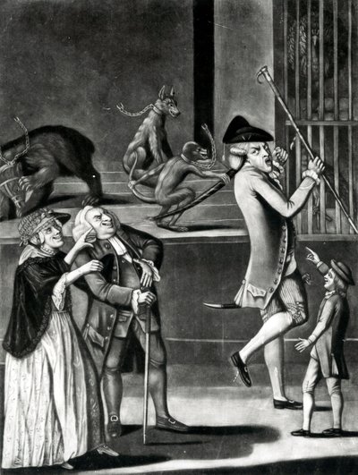 Una Mostra di Bestie Selvagge o il Maccherone in difficoltà, 1774 da English School