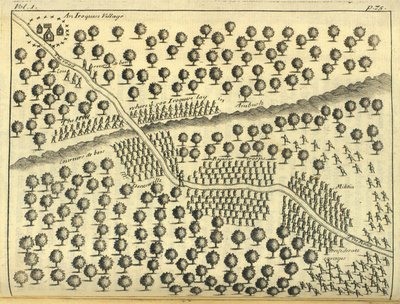 Un villaggio irochese, 1703 da English School